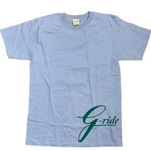 G Ride Women's Blue and White 100% Organic Cotton Short Sleeve T-shirt